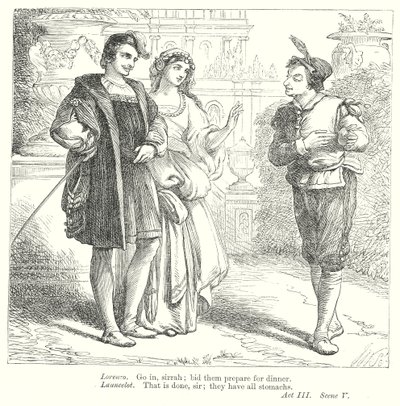 Købmanden i Venedig (kobberstik) af Henry Courtney (after) Selous