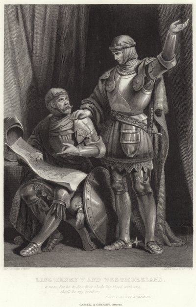 Kong Henry V og Westmoreland, Hen V, akt IV, Scene III af Henry Courtney Selous