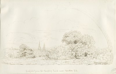 Lichfield - North View (fjern): pentegning, nd [1788-1855] (tegning) af Henry Curzon Allport