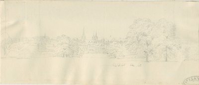 Lichfield - North View (fjern): blyantstegning, nd [1788-1855] (tegning) af Henry Curzon Allport