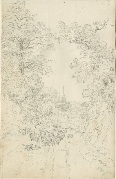 Lichfield Cathedral - Sydøst udsigt af Henry Curzon Allport