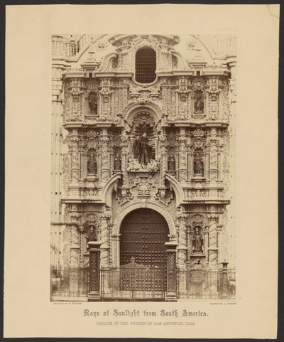 Facaden på San Augustin-kirken, Lima af Henry DeWitt Moulton