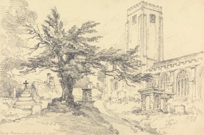 Berry Pomeroy Kirke af Henry Edridge