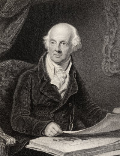 Sir Abraham Hume, 2. baronet, graveret af J.Jenkins, fra "National Portrait Gallery, bind II", udgivet omkring 1835 af Henry Edridge