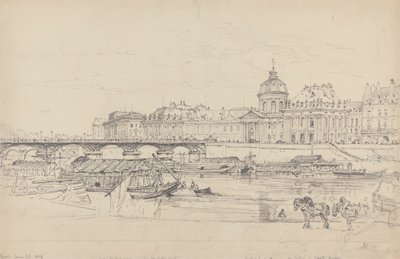Mønten, Pont des Arts og Institut de France, Paris af Henry Edridge