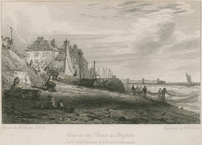 Udsigt over stranden i Brighton af Henry Edridge