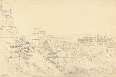 Windsor Castle fra Glacis i Rundetårn af Henry Edridge