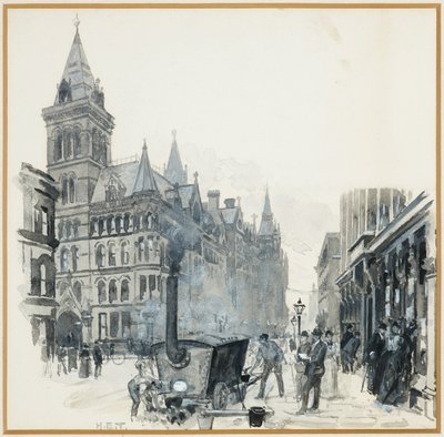 Corporation Road Making, Princess Street og Town Hall af Henry Edward Tidmarsh