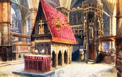 Edward Bekenderens kapel i Westminster Abbey (farvelitografi) af Henry Edward Tidmarsh