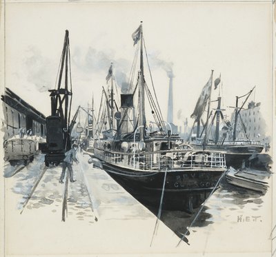 Indlæsning i Pomona Dock af Henry Edward Tidmarsh