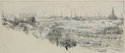 Phillips Parkin hautausmaa ja Bradford Roadin kaasutehdas af Henry Edward Tidmarsh