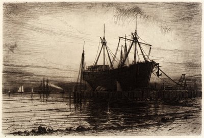 Solnedgang, Gowanus Bay af Henry Farrer