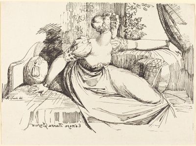 En kvinde sidder ved vinduet af Johann Heinrich Füssli