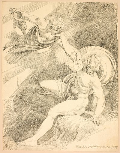 Heavenly Ganymede, plade XV fra andet nummer af Specimens of Polyautography af Johann Heinrich Füssli