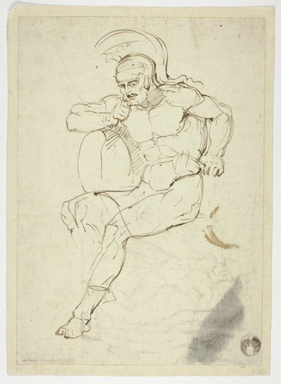 Siddende kriger (recto); gående kriger (verso) af Henry Fuseli