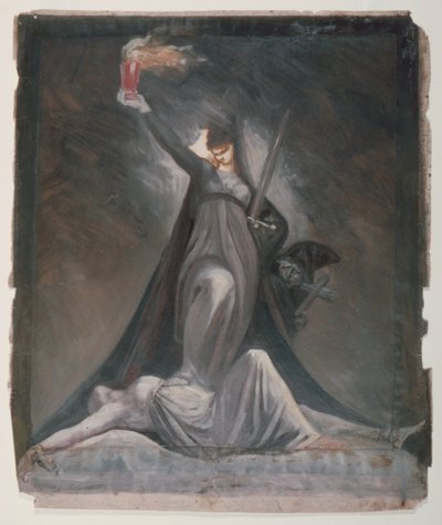 Studie for inkvisition, Illustration til Columbiad af Johann Heinrich Füssli