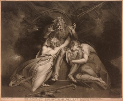Ødipus død, indgraveret af William Ward af Johann Heinrich Füssli