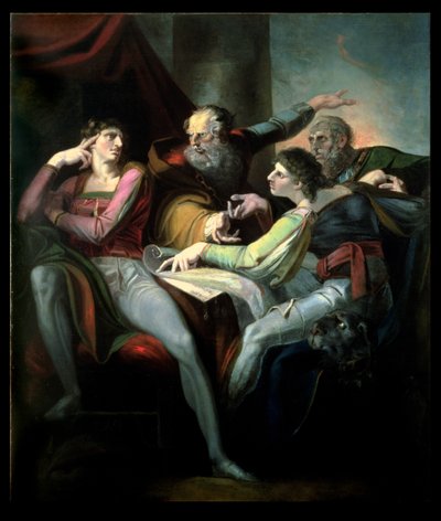 Striden mellem Hotspur, Worcester, Mortimer og Glendower, 1784 af Johann Heinrich Füssli
