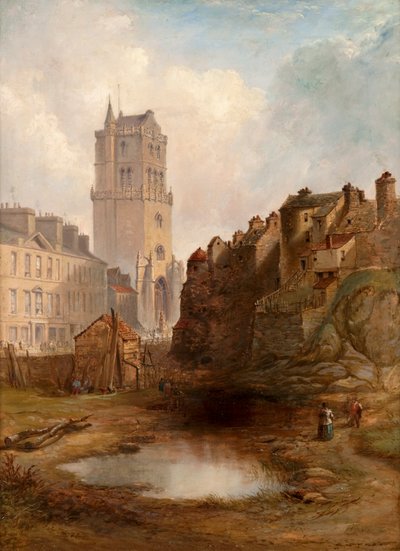 Lindsay Street Quarry and Old Steeple, ca. 1855 (olie på lærred) af Henry G. Duguid