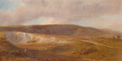 A Chalk Pit on the Downs, nær Eastbourne, 1871, 1935 af Henry George Hine