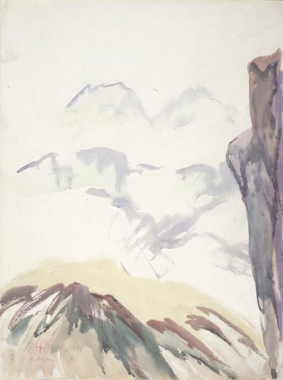 Mountain Study (akvarel på papir) af Henry George Keller