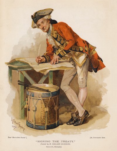 Underskrivelse af traktaten (chromolitho) af Henry Gillard (after) Glindoni