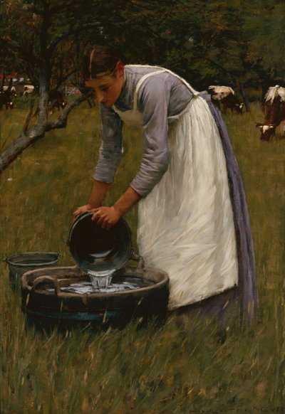 Vanding af køerne (olie på lærred) af Henry Herbert La Thangue