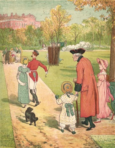 Løb for at se prinsessen (farve litho) af Henry Hetherington Emmerson