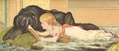 Prinsessen og hendes vogter (farve litho) af Henry Hetherington Emmerson