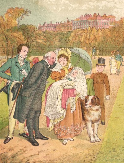 Prinsessen og biskoppen (farve litho) af Henry Hetherington Emmerson