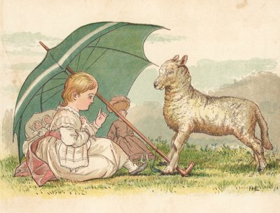 Prinsessen og Lammet (farve litho) af Henry Hetherington Emmerson