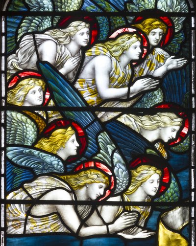 Engle, tilbedelse af lammet, 1884 (farvet glas) af Henry Holiday