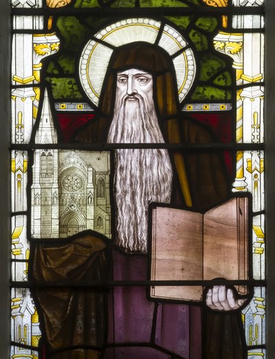Cambridge, Trinity College, Heaton Butler & Bayne, Henry Holiday, Hieronymus, 1870, tilpasset fra Carl Almquist af Henry Holiday