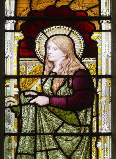 Cambridge, Trinity College, Heaton Butler & Bayne, Henry Holiday, Phoebe, 1870, Phoebe Cookson, tilpasset fra Carl Almquist af Henry Holiday