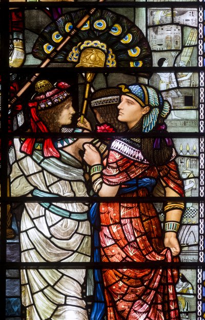 Durham Cathedral, Holday Workshop, Henry Holiday, Moses forlader Faraos hof, detalje, 1895 af Henry Holiday