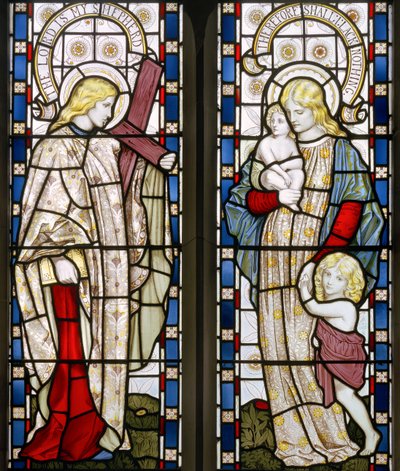 Faith and Charity, 1871 (farvet glas) af Henry Holiday