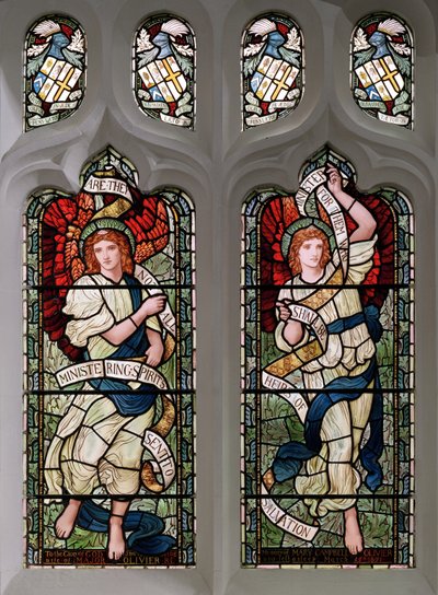Grasmere, St. Oswald, James Powell & Sons, Henry Holiday, Ministering Angels, 1893 af Henry Holiday