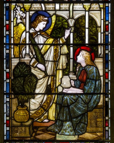 Kirkstall, St Stephen, Heaton Butler & Bayne, Henry Holiday, The Annunciation, ca. 1870 af Henry Holiday