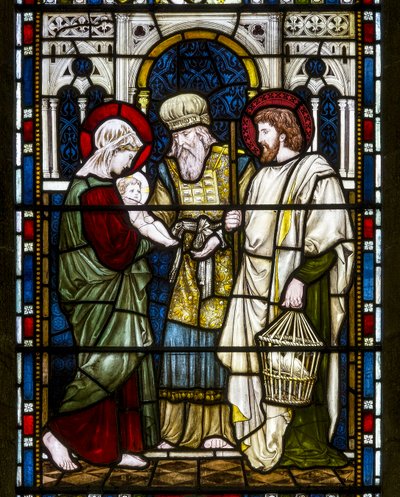 Kirkstall, St Stephen, Heaton Butler & Bayne, Henry Holiday, The Presentation, ca. 1870 af Henry Holiday
