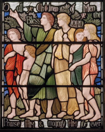 O All Ye Children Of Men, Benedicite vinduesdetalje, ca. 1895 (farvet glas) af Henry Holiday