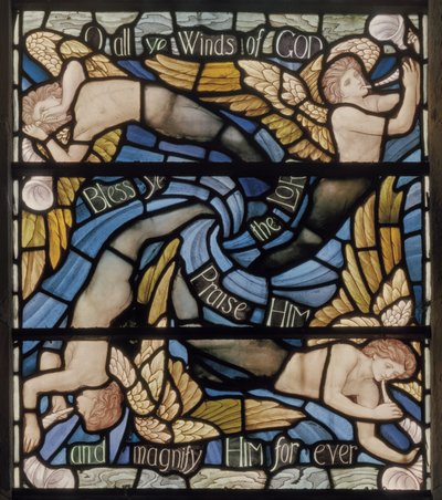 O All Ye Winds Of The Gods, Benedicite vinduesdetalje, ca. 1895 (farvet glas) af Henry Holiday