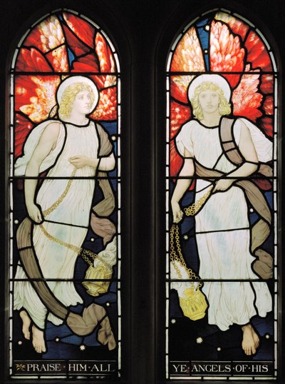 Sensing Angels, 1882 (farvet glas) af Henry Holiday