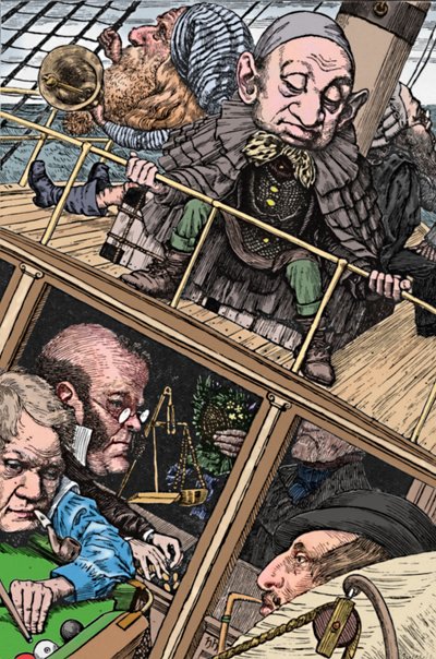 Besætningen var komplet. Fra Jagten på Snarken Lewis Carroll, 1874-1876, 1923. af Henry Holiday