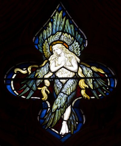 Tracery Angel, 1884 (farvet glas) af Henry Holiday