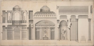 Carlton House, Pall Mall, London: Sektion af Portico, Hall and Tribune af Henry Holland