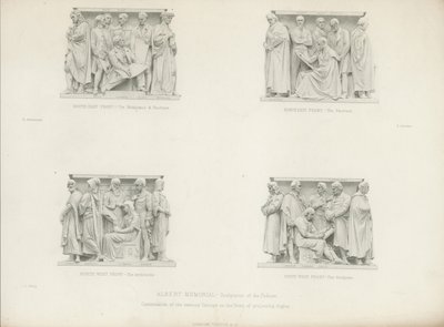 Skulpturer på podiet til Albert Memorial af Henry Hugh Armstead