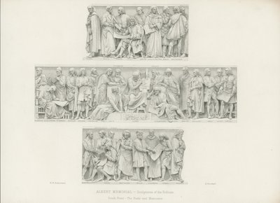 Skulpturer på podiet til Albert Memorial af Henry Hugh Armstead