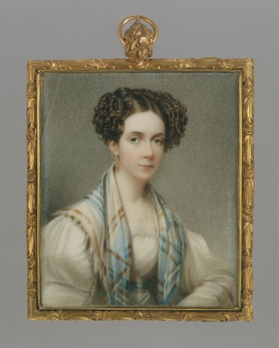 Portræt af en dame, ca. 1825 (akvarel) af Henry Inman