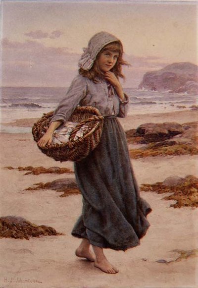 Fiskerpigen (akvarel) af Henry James Johnstone