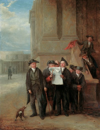 Naval Intelligence: Greenwich-pensionister læser en kopi af tiden af Henry James Pidding